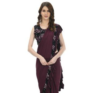 Drape saree gown prestitched pleats Sari